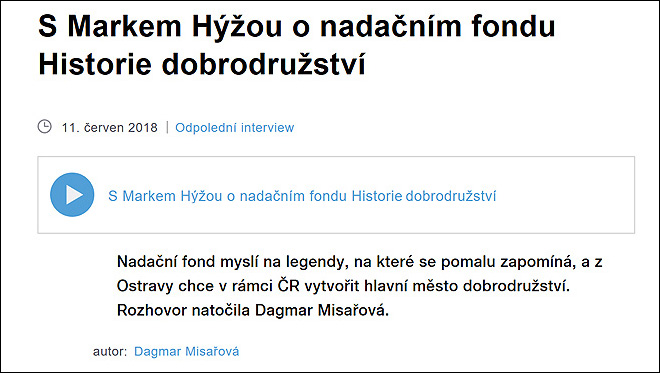 Odkaz na rozhlasovou reportáž